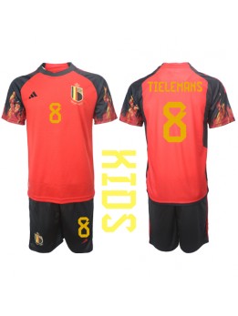 Belgien Youri Tielemans #8 Replika Hemmakläder Barn VM 2022 Kortärmad (+ byxor)